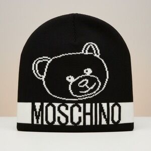 Moschino Couture Black Beanie - Black - One Size - NIB